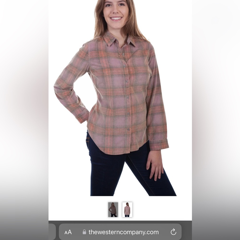 Scully Corduroy Plaid Button Down Shirt Medium